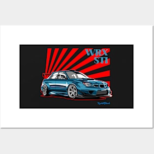 WRX sti illustration vector art Posters and Art